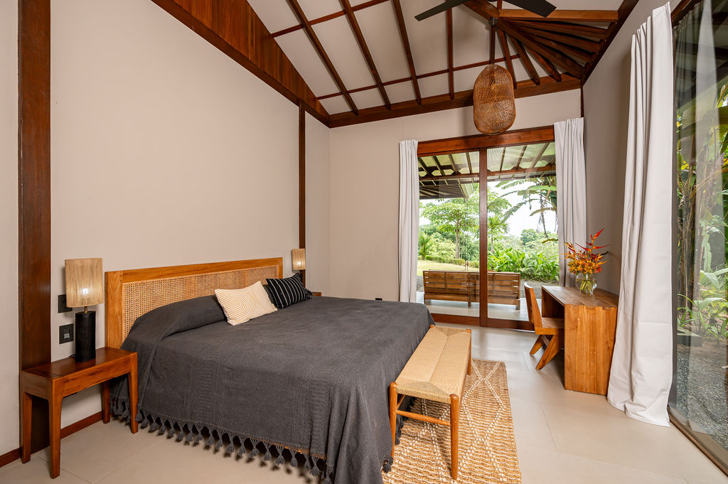 Bedroom two with sliding doors opening onto the private terrace